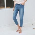 Band-waist Cropped Slim-fit Jeans