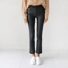 Wet-look Straight-cut Pants