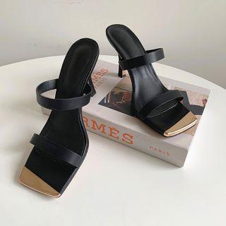 Metal-tip Heeled Sandals