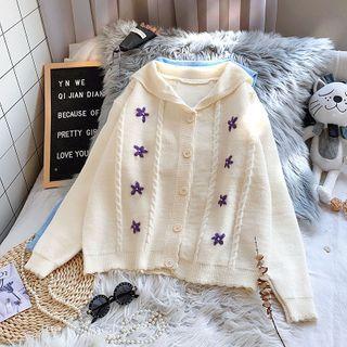 Collared Floral Cardigan