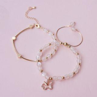 Heart / Unicorn Bead Alloy Bangle