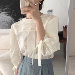 Plain Round Neck Long Sleeve Shirt