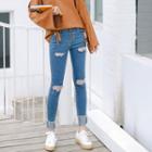 Lettering Cut Out Shoulder Long Sleeve T-shirt Khaki - One Size