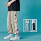 Cartoon Print Panel Harem Pants