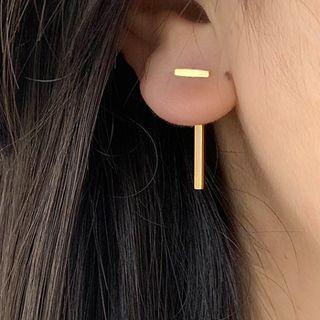 Stainless Steel Bar Dangle Earring 1 Pair - Gold - One Size