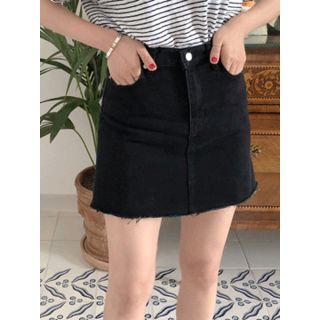 Frey-hem Cotton Skirt