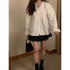 Boxy-pleat Mini A-line Skirt