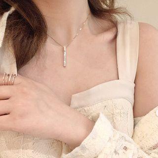 Shell Bar Pendant Necklace Rose Gold - One Size
