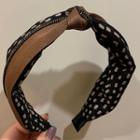 Dotted Panel Fabric Headband Black & Coffee - One Size