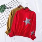 Star Pattern Cut-out Sweater Curcumin - One Size