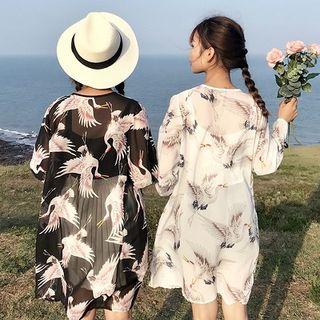 Floral Print Light Jacket / Plain Strappy Top