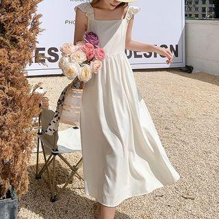 Sleeveless Open-back Ruffled Midi Sundress