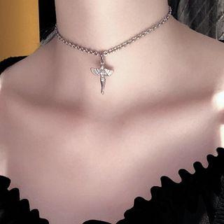 Stainless Steel Cross Pendant Necklace Silver - 31 + 10cm
