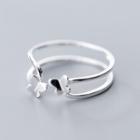 925 Sterling Silver Butterfly Opened Layered Ring Silver - One Size