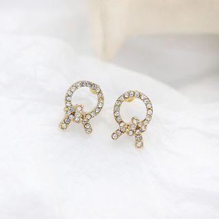 Rhinestone Stud Earring / Clip On Earring