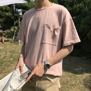 Elbow-sleeve Slashed T-shirt