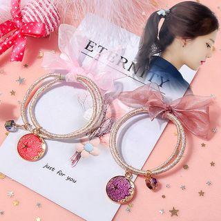 Alloy Moon & Star Mesh Bow Hair Tie