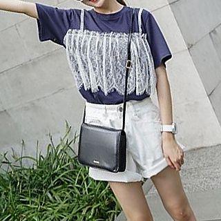 Lace Panel Short Sleeve T-shirt