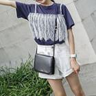 Lace Panel Short Sleeve T-shirt