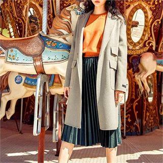 Hook And Eye Front Handmade Midi Coat