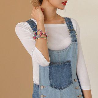 3/4-sleeve Square-neck Top