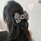 Bow Houndstooth Hair Clip Black & White - One Size