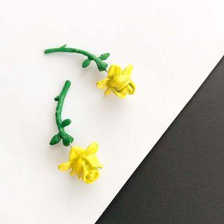 Alloy Rose Dangle Earring 1 Pair - Yellow - One Size