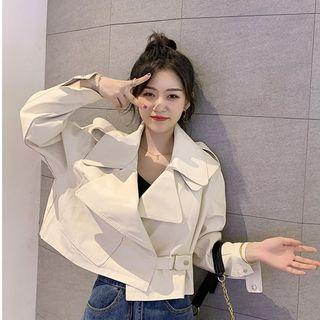 Faux Leather Crop Jacket