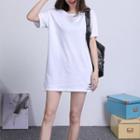 Short-sleeve Ripped T-shirt White - One Size