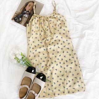 Floral Printed Strappy Dress Dress - One Size