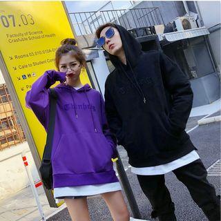 Couple Matching Long-sleeve Hooded Embroidered Top