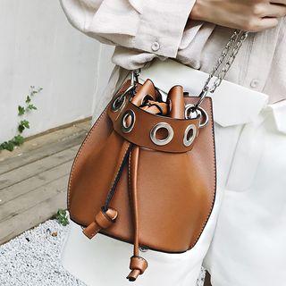 Grommet Bucket Chain Strap Cross Bag