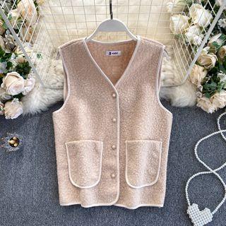 Furry Big-pocket Vest Jacket
