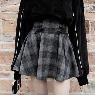 Plaid A-line Semi Skirt