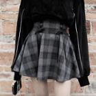 Plaid A-line Semi Skirt