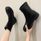 Faux Leather Zipped Ankle Boots / Tall Boots