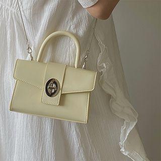 Faux Leather Chain Crossbody Bag Light Yellow - One Size