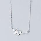925 Sterling Silver Rhinestone Branches Pendant Necklace S925 Silver - Necklace - One Size