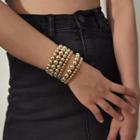 Layered Bead Bracelet 0840 - Set - Gold - One Size