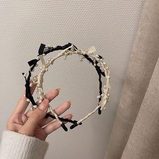 Bow Faux Pearl Alloy Headband