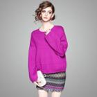 Set: Plain Sweater + Fringed Pencil Skirt