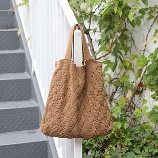 Knit Tote Bag With Shoulder Strap
