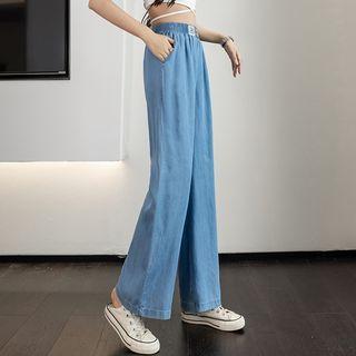 Elastic Wide Leg Jeans