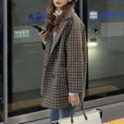 Woolen Plaid Long-sleeve Jacket