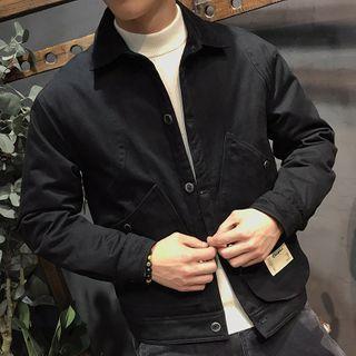 Lapel Plain Pocket Detail Jacket