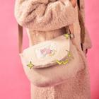 Pig Applique Furry Messenger Bag Pig - One Size