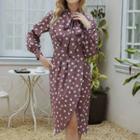 Dotted Sheath Shirtdress