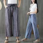 Striped Cropped Wide Eyes Pants