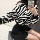 Zebra Print Loose-fit Pullover