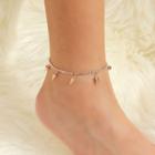 Stud Fringed Alloy Anklet 1pc - Gold - One Size